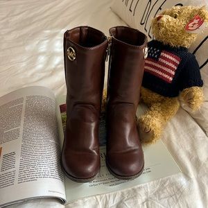 Micheal Kors Toddler brown leather Boots size 10